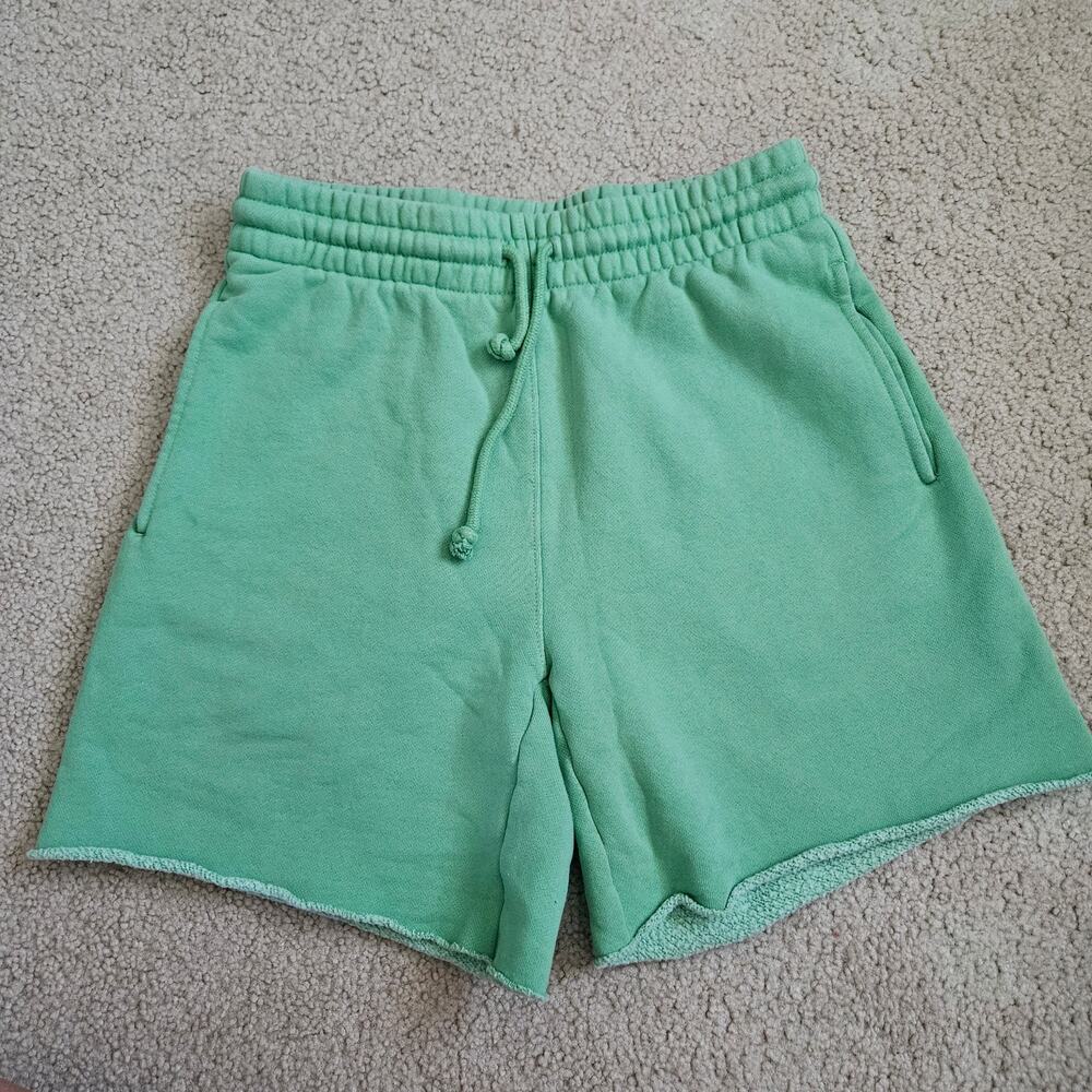 TNA Cozy Fleece Boyfriend Shorts XS Green